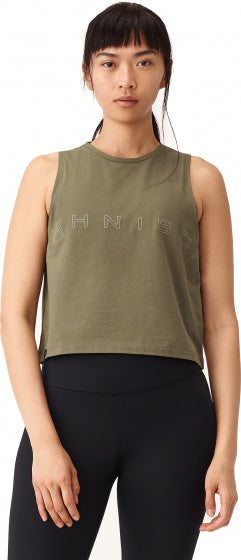 sporttop Clara Cropped dames polyester legergroen maat XS
