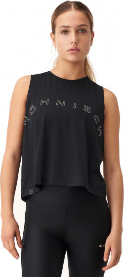 sporttop Clara Cropped dames polyester zwart maat S