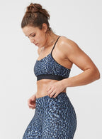 sporttop Flattering gevlekt dames blauw/zwart maat XL