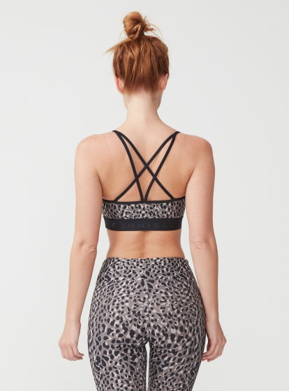 sporttop Flattering gevlekt dames grijs/zwart maat S