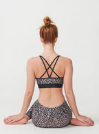 sporttop Flattering gevlekt dames grijs/zwart maat S