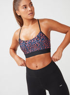 sporttop Flattering gevlekt dames oranje/blauw/zwart mt XL