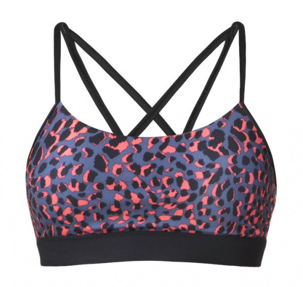 sporttop Flattering gevlekt dames oranje/blauw/zwart mt XS