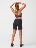 sporttop Flattering gevlekt dames oranje/blauw/zwart mt L