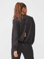 sweater Comfy Open Back dames zwart maat L