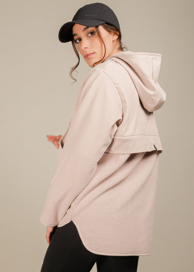 outdoortrui Corrine Pile Anorak polyester zachtroze mt XS