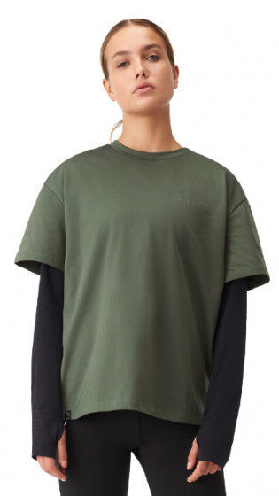 thermoshirt dames polyester/elastaan groen maat S