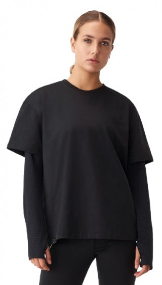 thermoshirt dames polyester/elastaan zwart maat M