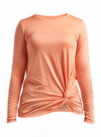 Röhnisch Trainingshirt Knot dames polyester/elastaan roze maat 3XL