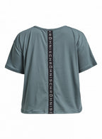 trainingshirt Logo dames polyester/elastaan groen maat XS