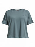 trainingshirt Logo dames polyester/elastaan groen maat XS