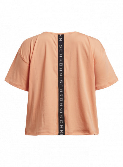trainingshirt Logo dames polyester/elastaan roze maat S