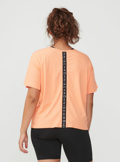 trainingshirt Logo dames polyester/elastaan roze maat S