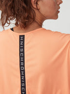 trainingshirt Logo dames polyester/elastaan roze maat S