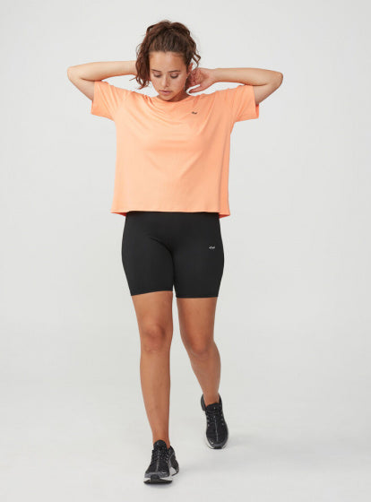Röhnisch Trainingshirt Logo dames polyester/elastaan roze maat XS