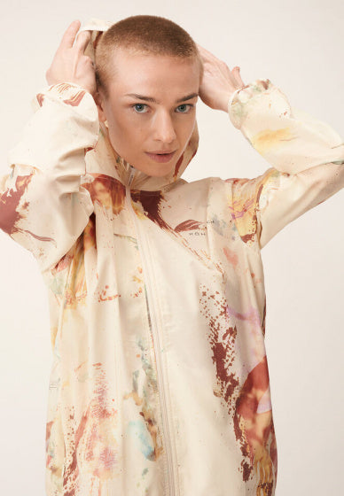 windjack dames polyester beige/wit/roze maat XXL