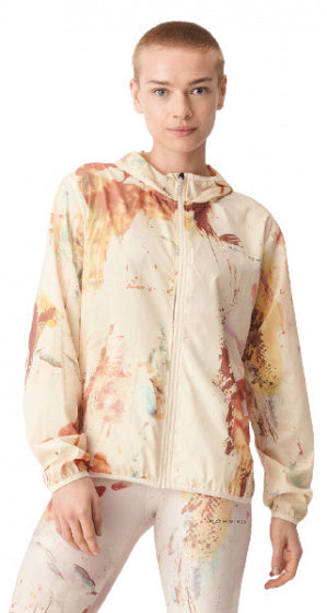 windjack dames polyester beige/wit/roze maat M