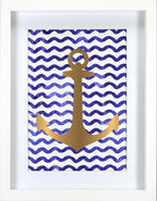 ingelijste poster Anchor 38 cm goud