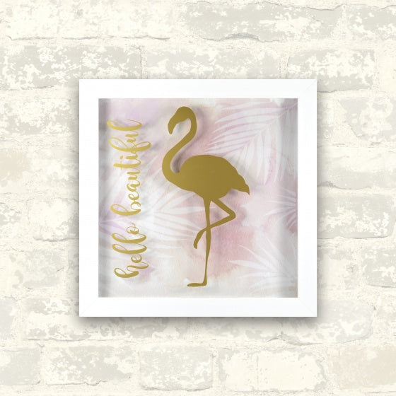 ingelijste poster hello beautiful 25,4 cm goud
