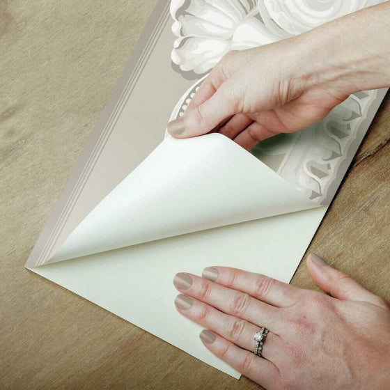 muursticker Architectural 4,6 meter vinyl beige/wit