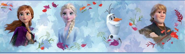 muursticker Frozen junior 4,6 meter vinyl blauw