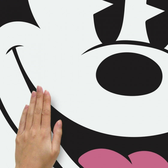 muursticker Mickey 86,79 cm vinyl zwart/wit 3-delig