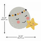 muursticker Moon & Star 64,97 x 83,79 cm grijs/geel