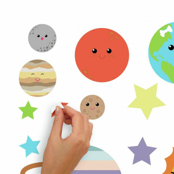 muursticker Planets junior 41,8 x 19 cm multicolor