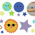 muursticker Planets junior 41,8 x 19 cm multicolor