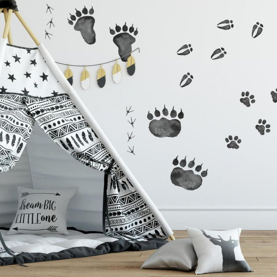 muurstickers Animal Tracks vinyl 70 stuks
