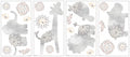muurstickers Kathy Davis Baby Animals vinyl 22 stuks grijs