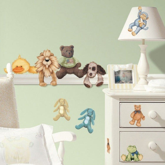 muurstickers knuffeldieren vinyl 23 stuks