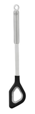 roerlepel 32 x 5,5 cm rvs/siliconen zilver/zwart
