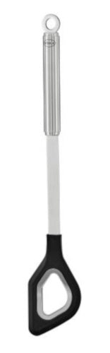 roerlepel 32 x 5,5 cm rvs/siliconen zilver/zwart