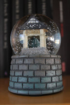 sneeuwbol met geluid Tempel 7 x 7 cm grijs