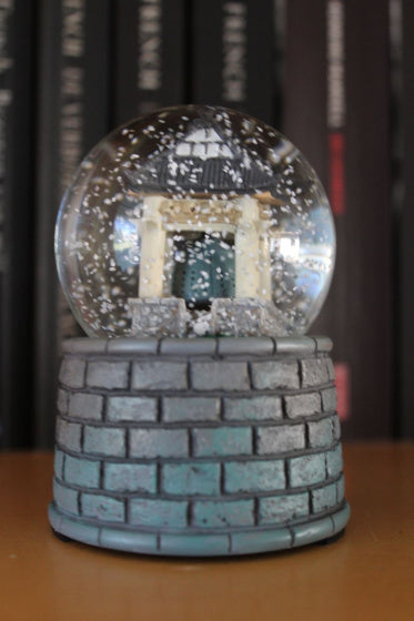 sneeuwbol met geluid Tempel 7 x 7 cm grijs