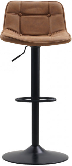 barkruk Walter 87 x 49 cm kunstleer/staal cognac