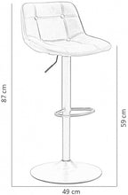 barkruk Walter 87 x 49 cm kunstleer/staal cognac