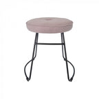 kruk 43 x 47 x 46 cm fluweel/staal zwart/lichtroze