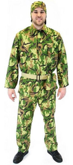 verkleedpak leger polyester groen maat 58