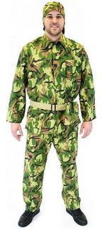 verkleedpak leger polyester groen maat 58