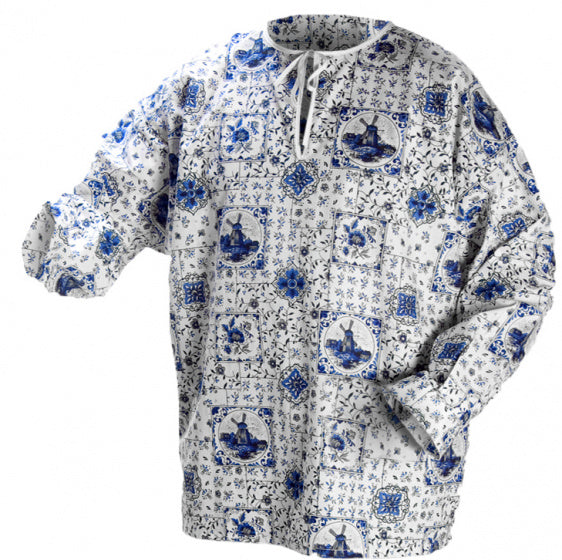 bloes Delfsblauw heren textiel wit/blauw maat XS