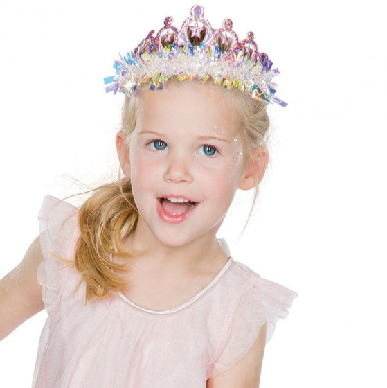 diadeem glitter meisjes polyester blauw/roze