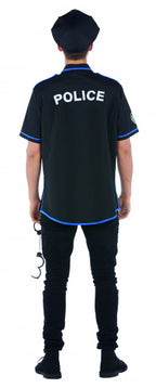 verkleedblouse politie polyester blauw maat 54