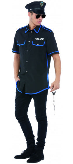verkleedblouse politie polyester blauw maat 54