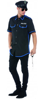 verkleedblouse politie polyester blauw maat 56