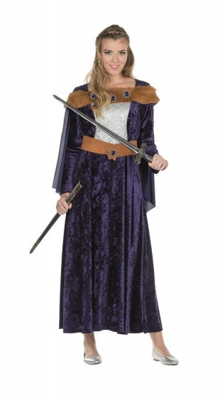 verkleedkostuum dark princess dames paars/bruin maat 44