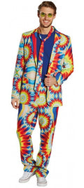 verkleedpak hippie heren polyester rood/geel maat 58