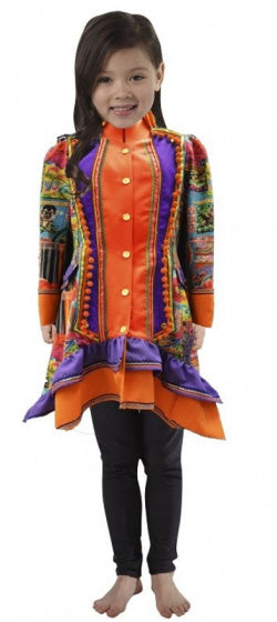 verkleedjas Steampunk junior polyester oranje maat 164