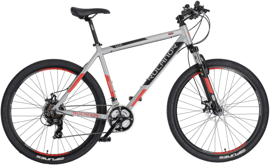 Rucanor Lux 27.5 Inch 46 cm Heren 21V Mechanische schijfrem Zilver Rood